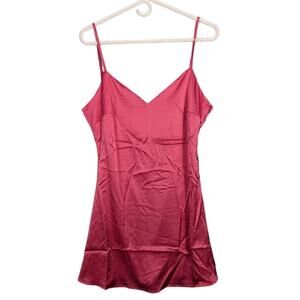 Hazel & Olive Slip Dress Womens Large Lingerie Pink Silky Soft Spaghetti Strap